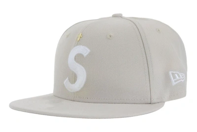 Pre-owned Supreme Gold Cross S Logo New Era Fitted Hat Stone