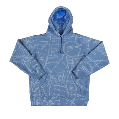 Pre-owned Supreme Gonz Embroidered Map Hooded Sweatshirt 'blue' | Men's Size S