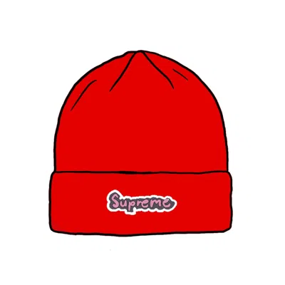Pre-owned Supreme Gonz Logo Beanie In Burnt Red In Burgundy