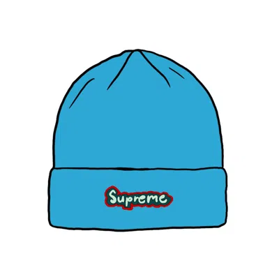 Pre-owned Supreme Gonz Logo Beanie In Light Blue