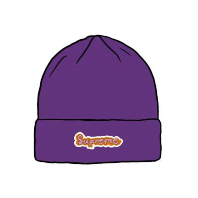 Pre-owned Supreme Gonz Logo Beanie In Purple