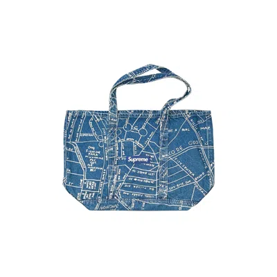 Pre-owned Supreme Gonz Map Denim Tote 'blue'