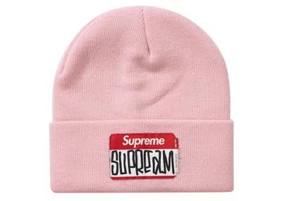 Pre-owned Supreme Gonz Nametag Beanie In Pink