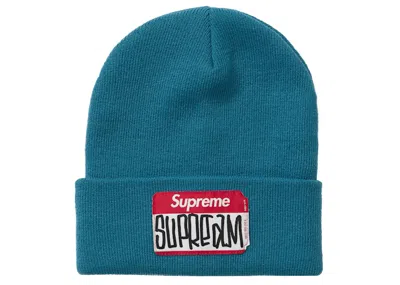 Pre-owned Supreme Gonz Nametag Beanie In Teal