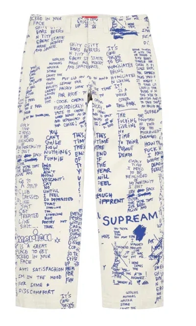 Pre-owned Supreme Gonz Poem Chino Pants Stone 36