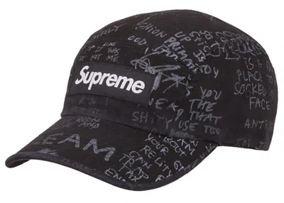 Pre-owned Supreme Gonz Poems Camp Cap In Black