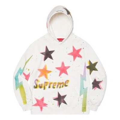 Supreme Gonz Stars Hooded Sweatshirt 'white Red Black Yellow' In Green
