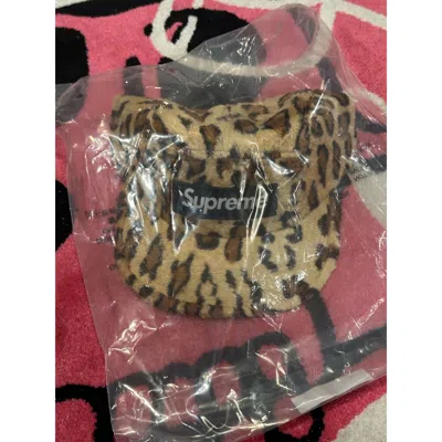 Pre-owned Supreme Goodenough Crushed Rayon Camp Cap – Leopard (ss25) In Multi
