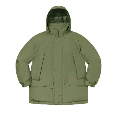 Pre-owned Supreme Gore-tex 700-fill Down Parka 'light Olive' In Green