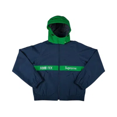 Pre-owned Supreme Gore-tex Court Jacket 'navy' In Blue