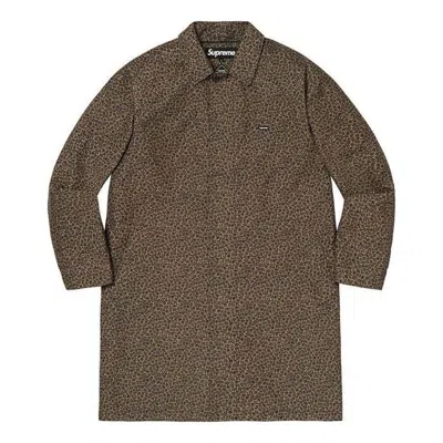 Supreme Gore Tex Overcoat 'flower Print' In Brown