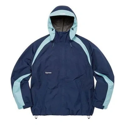 Supreme Gore-tex Paclite Jacket 'navy Teal' In Blue