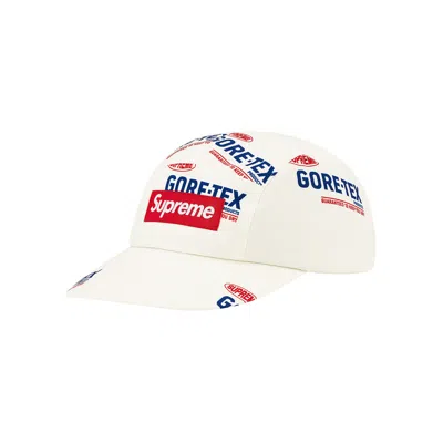 Pre-owned Supreme Gore-tex Polartec Long Bill Camp Cap 'natural Logos' | Cream | Men's Size S/m