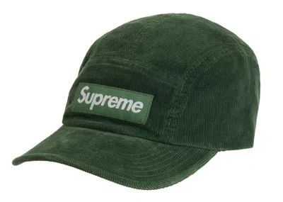 Pre-owned Supreme Goretex Corduroy Camp Cap In Green