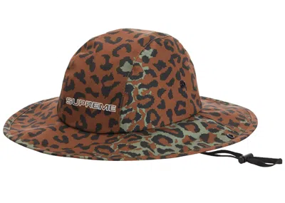 Pre-owned Supreme Goretex Rain Hat In Leopard In Brown