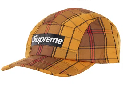 Pre-owned Supreme Goretex Tech Camp Cap In Gold Plaid