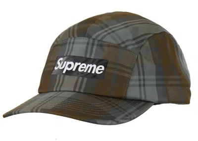 Pre-owned Supreme Goretex Tech Camp Cap In Olive Plaid