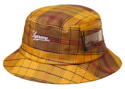 Pre-owned Supreme Goretex Tech Crusher Hat In Gold Plaid