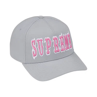 Pre-owned Supreme Gothic Outline Adjustable New Era 'grey' | Men's Size 7.5 In Gray
