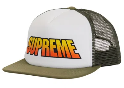 Pre-owned Supreme Gradient Mesh Back 5panel In Olive