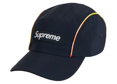 Pre-owned Supreme Gradient Piping Camp Cap In Navy Blue