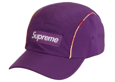 Pre-owned Supreme Gradient Piping Camp Cap In Purple