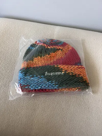 Pre-owned Supreme Gradient Space Dye Beanie In Multicolor