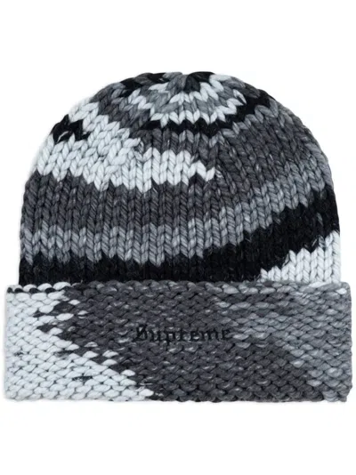 Supreme Gradient Spacedye Beanie Hat In Grey