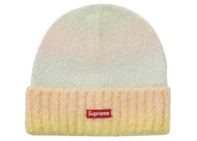 Pre-owned Supreme Gradient Stripe Beanie In Yellow