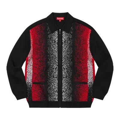 Pre-owned Supreme Gradient Stripe Zip Up Cardigan 'black'