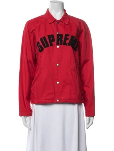 Pre-owned Supreme Graphic Print Bomber Jacket In Red