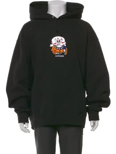Pre-owned Supreme Graphic Print Crew Neck Hoodie In Black