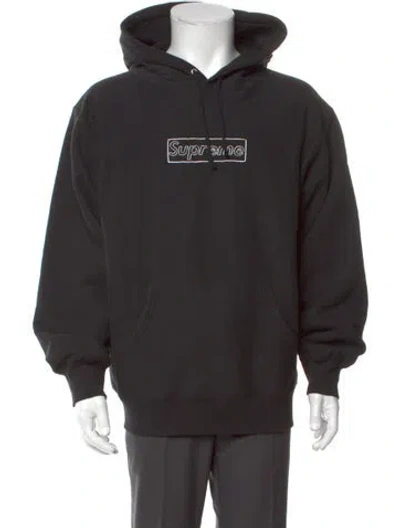 Pre-owned Supreme Graphic Print Crew Neck Hoodie In Black