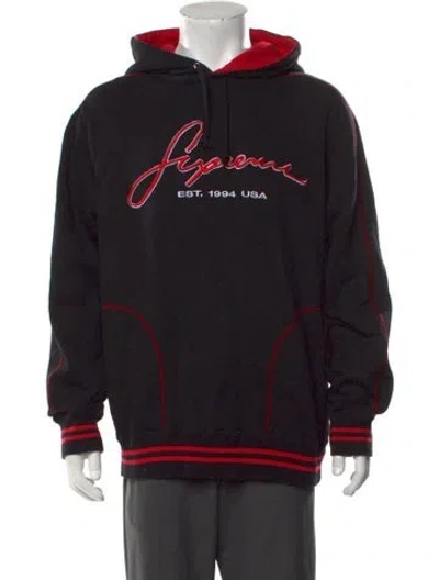 Pre-owned Supreme Graphic Print Crew Neck Hoodie In Black