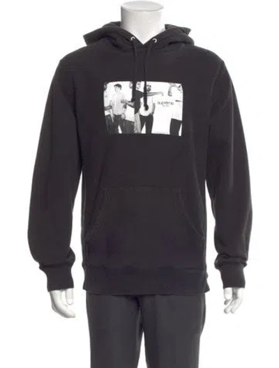 Pre-owned Supreme Graphic Print Crew Neck Hoodie In Gray