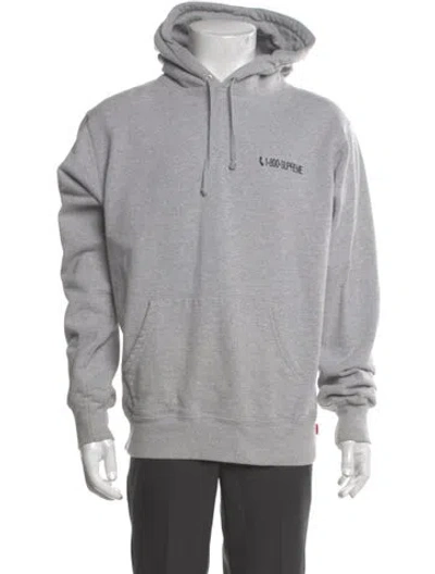 Pre-owned Supreme Graphic Print Crew Neck Hoodie In Gray