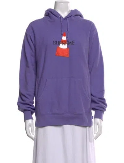 Pre-owned Supreme Graphic Print Crew Neck Hoodie In Purple