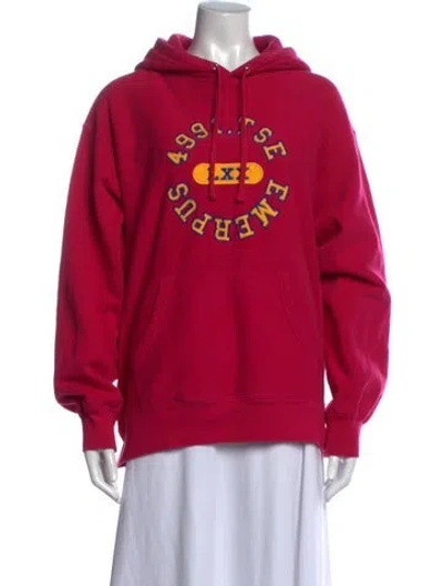 Pre-owned Supreme Graphic Print Crew Neck Hoodie In Red