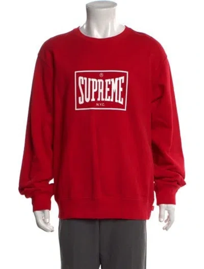 Pre-owned Supreme Graphic Print Crew Neck Pullover In Red