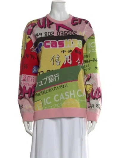 Pre-owned Supreme Graphic Print Crew Neck Sweater In Pink