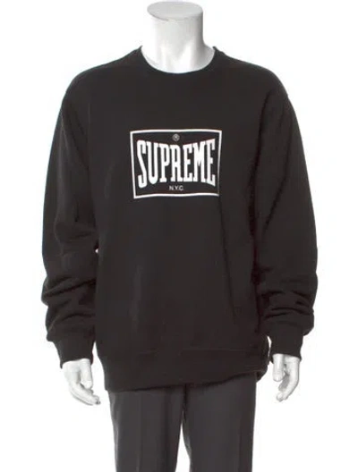 Pre-owned Supreme Graphic Print Crew Neck Sweatshirt In Black
