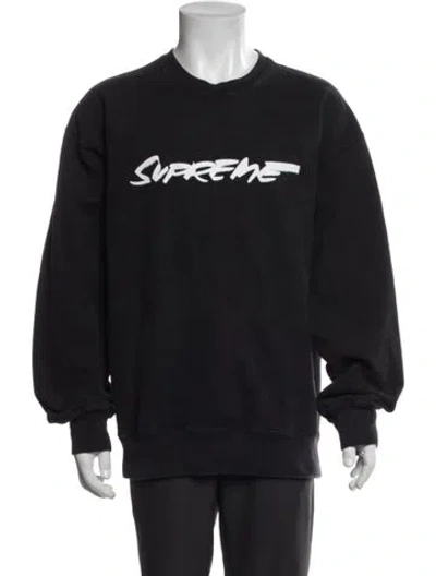 Pre-owned Supreme Graphic Print Crew Neck Sweatshirt In Black