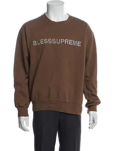 Pre-owned Supreme Graphic Print Crew Neck Sweatshirt In Brown