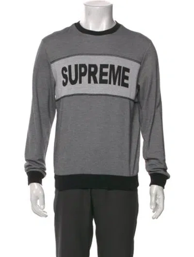 Pre-owned Supreme Graphic Print Crew Neck Sweatshirt In Gray