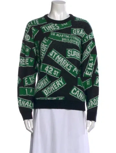 Pre-owned Supreme Graphic Print Crew Neck Sweatshirt In Green