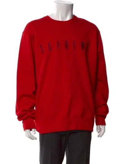 Pre-owned Supreme Graphic Print Crew Neck Sweatshirt In Red