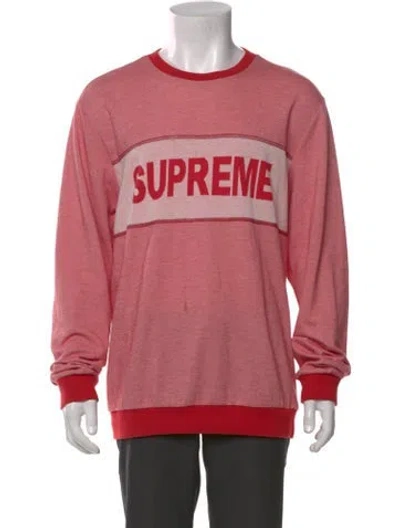 Pre-owned Supreme Graphic Print Crew Neck Sweatshirt In Red