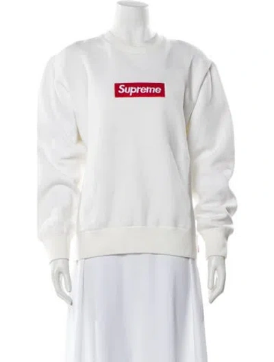 Pre-owned Supreme Graphic Print Crew Neck Sweatshirt In White