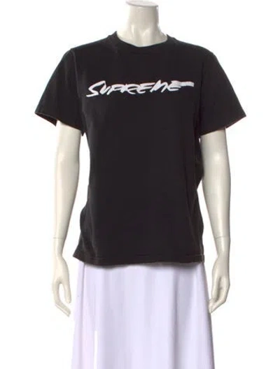 Pre-owned Supreme Graphic Print Crew Neck T-shirt In Black