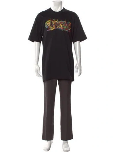 Pre-owned Supreme Graphic Print Crew Neck T-shirt In Black